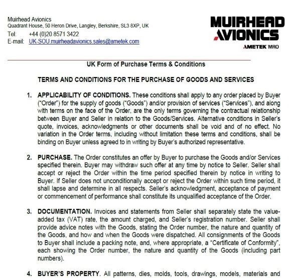 Terms and Conditions of Purchase certificate image