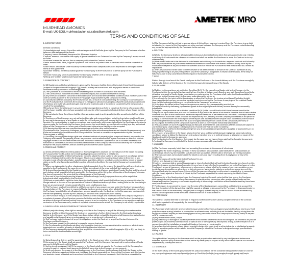 Terms and Conditions of Sale certificate image